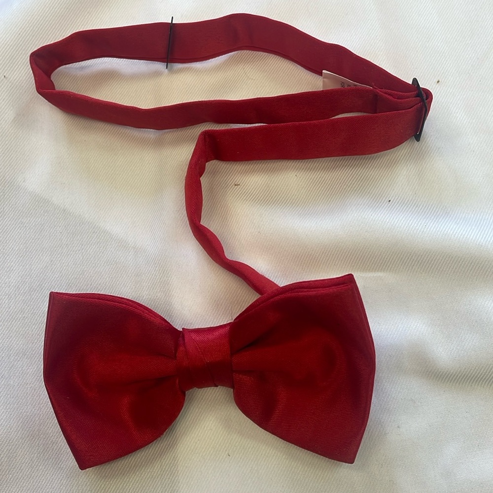 Red Satin Bow Tie